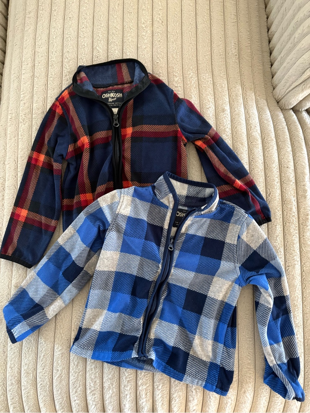 OshKosh B'gosh Blue & Navy Plaid Zip-Up Hoodie